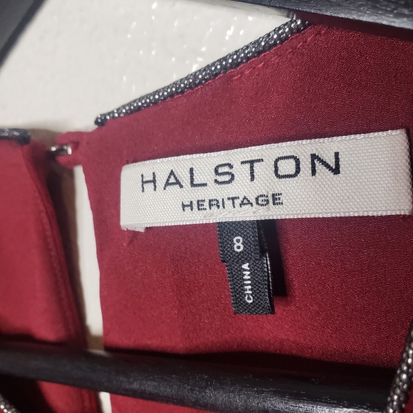 Halston Heritage One-Shoulder Mini Dress in Burgundy - Picture 6 of 10